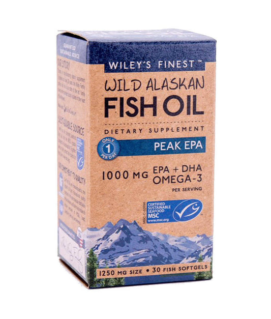 Wiley's Finest Wild Alaskan Fish Oil 1000mg Omega 3