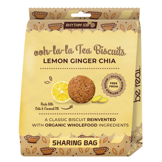 Rhythm 108 Ooh La La Gluten Free Lemon, Ginger, Chia biscuits