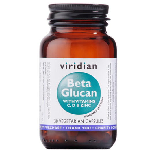Viridian Beta Glucan with Vitamins D, C and Zinc. 30 caps.