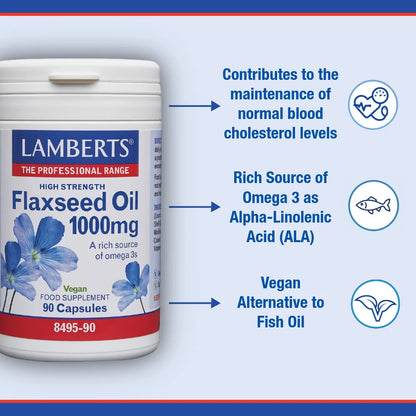 Lamberts.  Flaxseed oil 1000mg  90 capsules