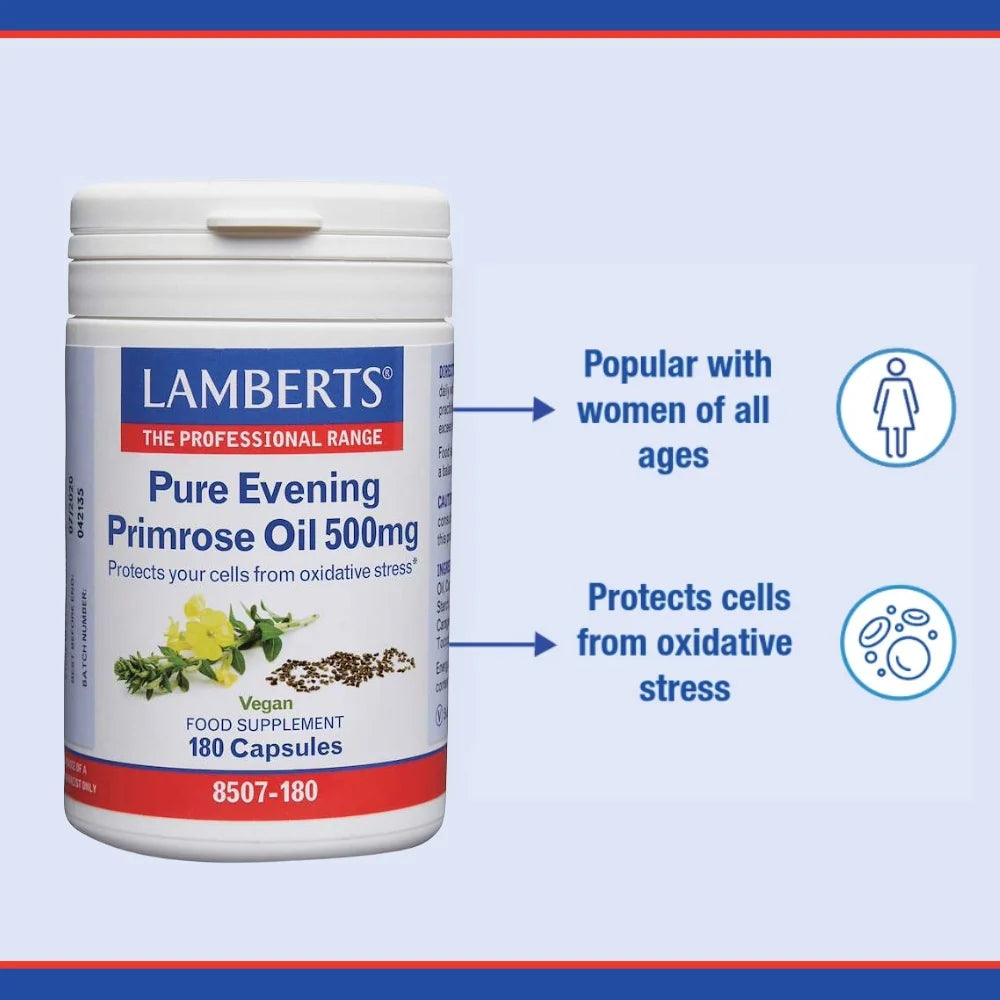 Lamberts Evening primrose 500mg 180 capsules